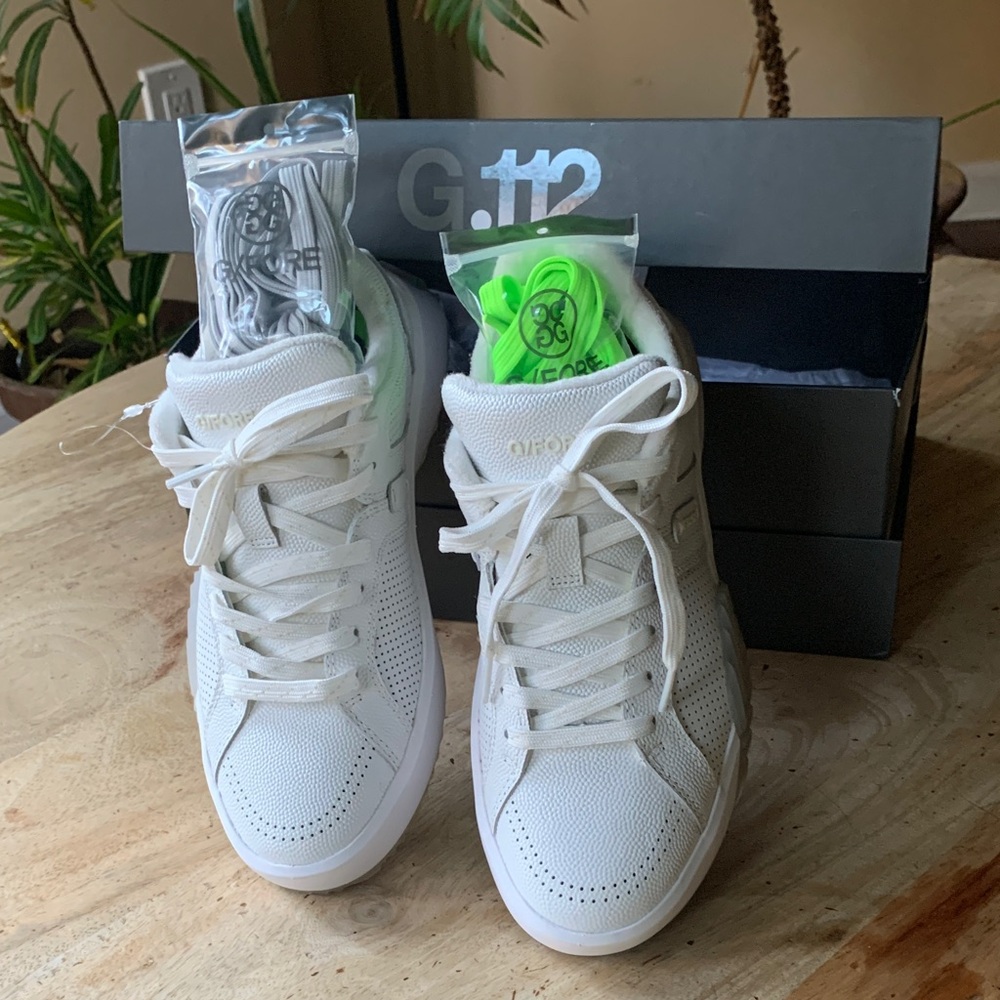 G/FORE G.112 White Unisex Leather Sneakers - Size US 6 / EU 39